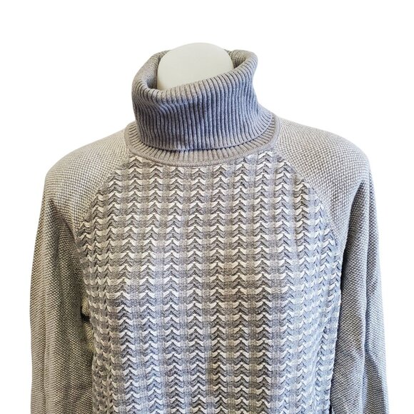 The Limited Gray Knit Modern Textured Pattern Turtleneck Sweater XL - Picture 2 of 12